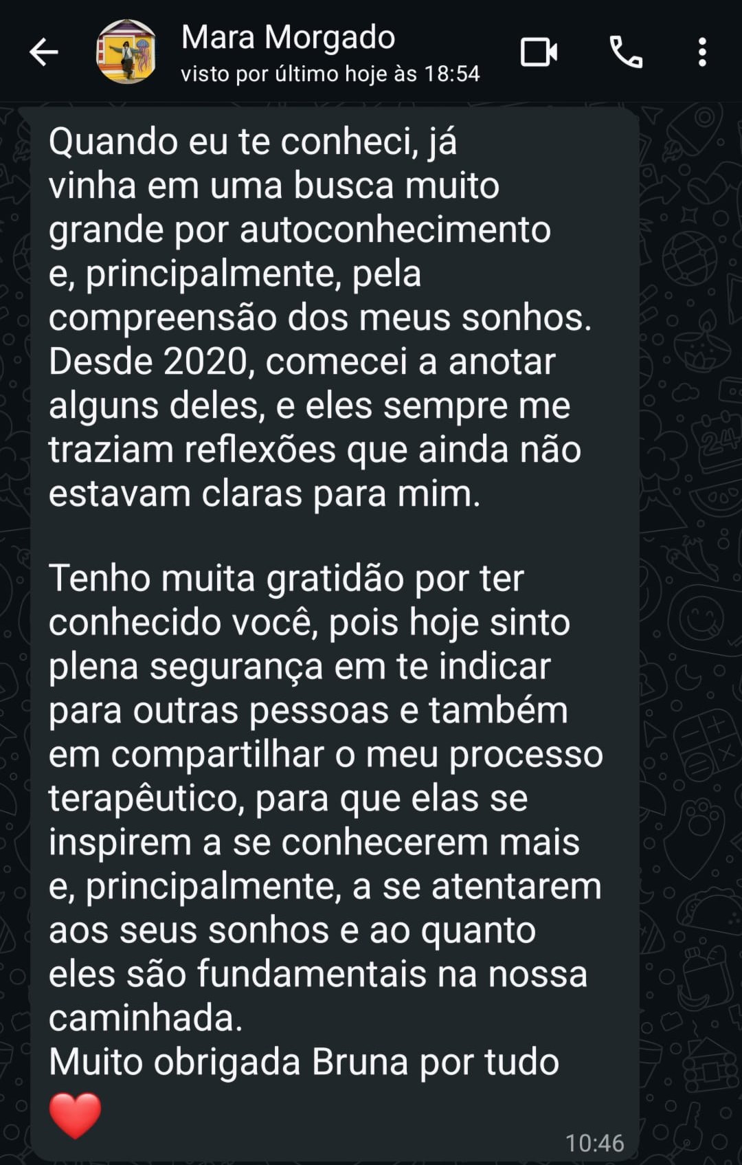 Depoimento de Mara Morgado sobre o curso A Linguagem Secreta da Sua Vida