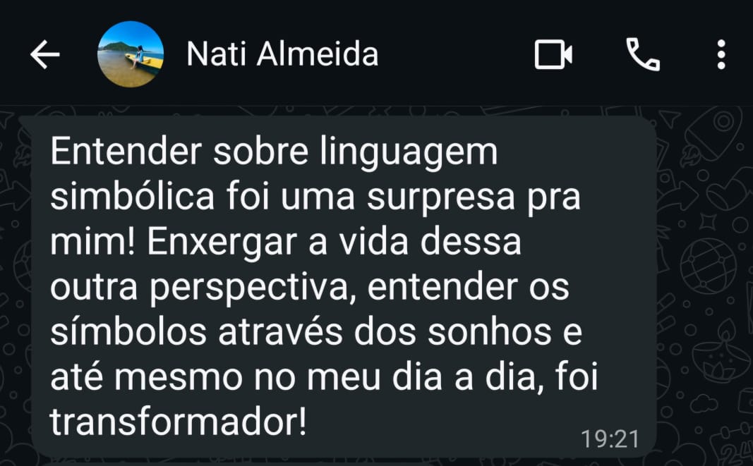 Depoimento de Nati Almeida sobre o curso A Linguagem Secreta da Sua Vida